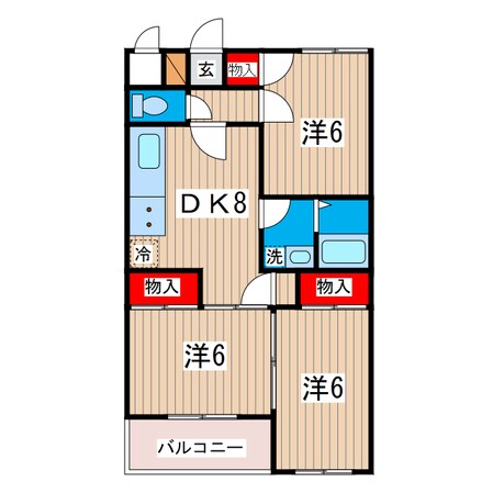 スカイハイツ諏訪（大和）の物件間取画像